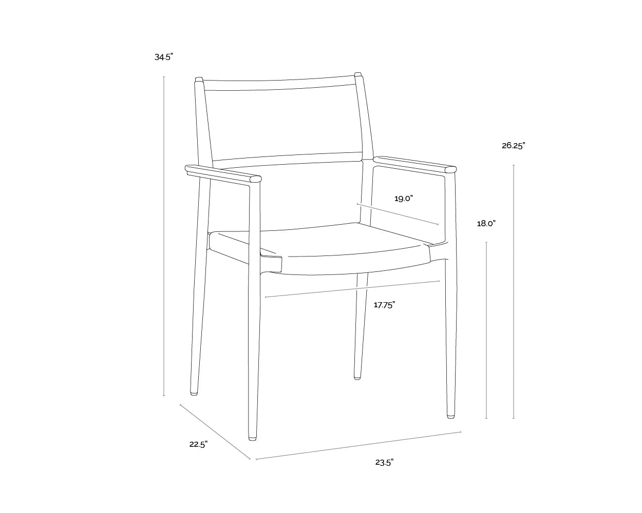 SUNPAN Nava Stackable Dining Armchair – White