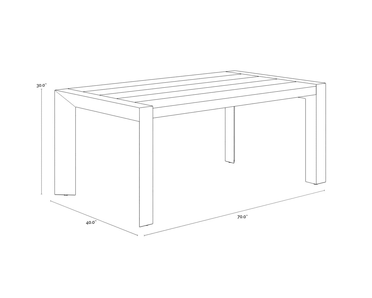 SUNPAN Merano Dining Table – 70"