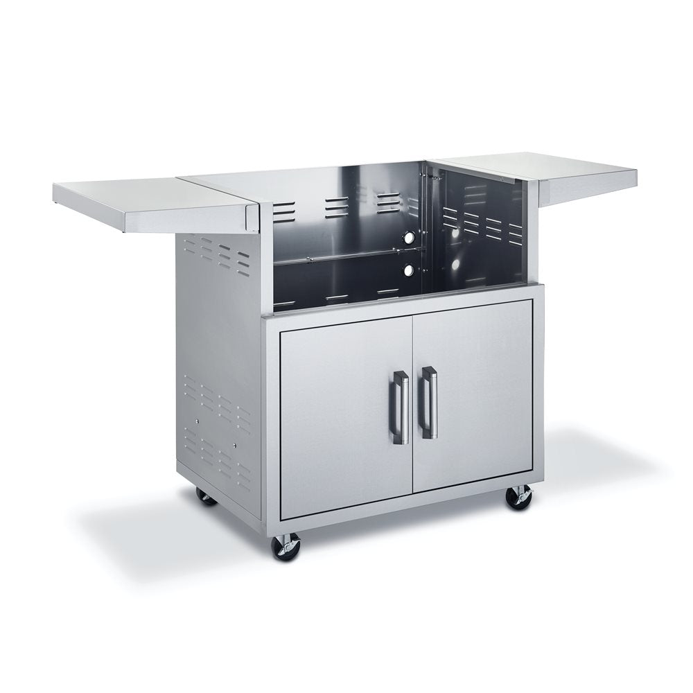 Broilmaster Stainless Steel 32-Inch Cart with 2 Doors & Side Shelves
