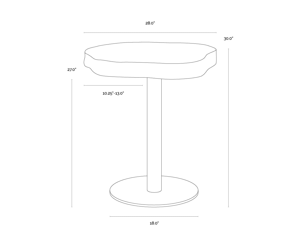 SUNPAN Delmont Bistro Table – 28"