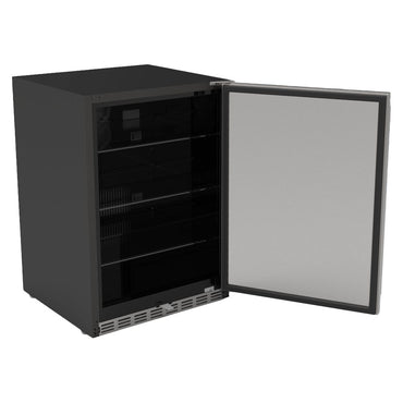 TrueFlame 24" 5.1c Outdoor Rated Fridge w/ Glass Door and Glass Shelves - AMD-RFR-24G