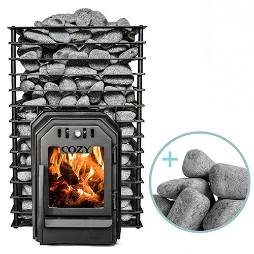 Cozy Heat Quattro Through-Wall Series Sauna Stove Package, up to 18kW