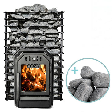 Cozy Heat Quattro Through-Wall Series Sauna Stove Package, up to 18kW
