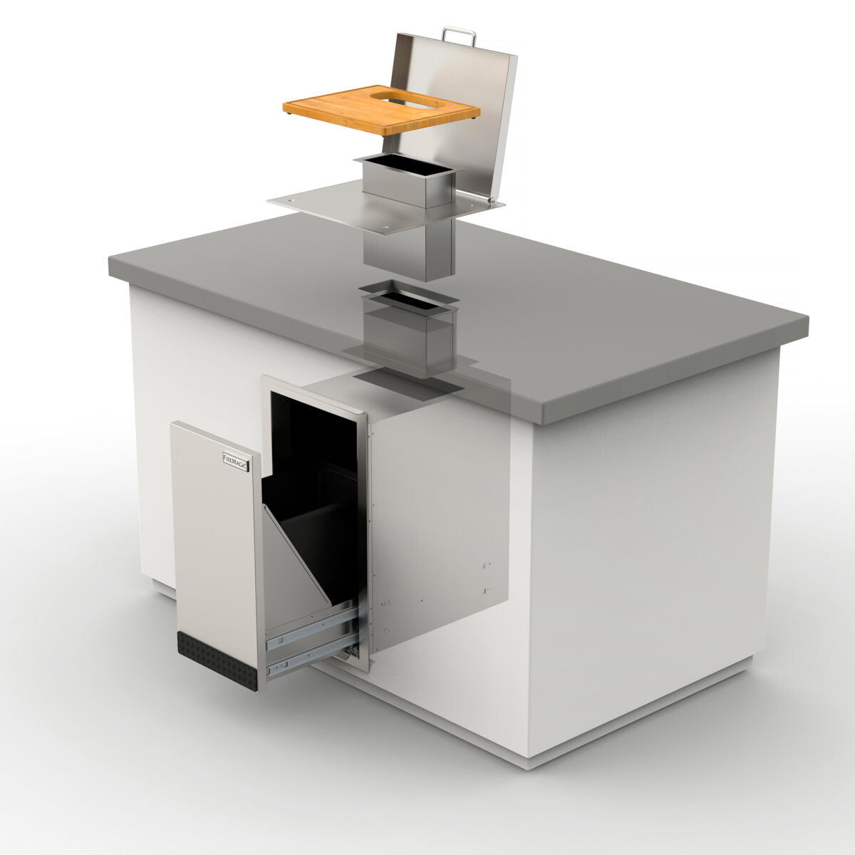 Fire Magic Cut and Clean Combo Trash Chute with Cutting Board- 53816