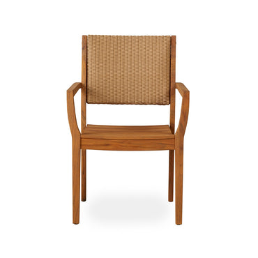 Lloyd Flanders Teak Loom Back Dining Armchair - 286201
