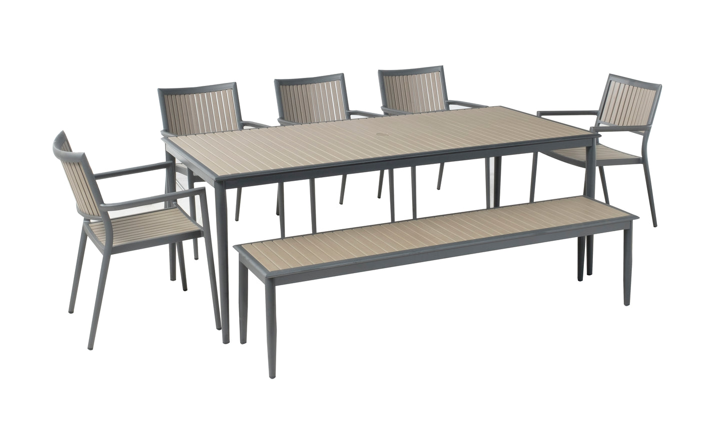 Alfresco Home Genevieve 72" Aluminum & Polywood Dining Bench - 300-2003