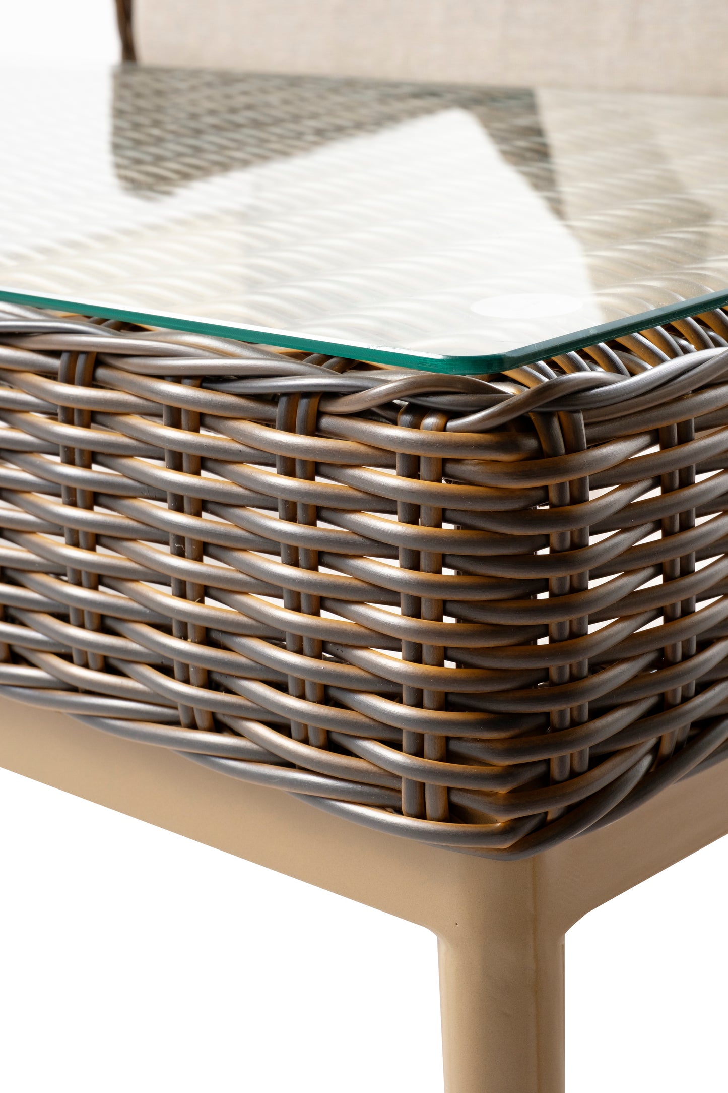 Alfresco Home Eva 4pc Wicker Aluminum Love Seat Set, Sunbelievable Dune Cushion Inclusive - 353-1802