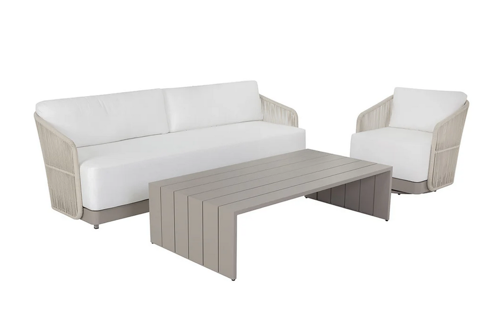 SUNPAN Allariz Swivel Armchair – Greige