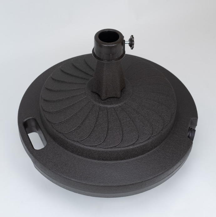 fiberbuilt champagne bronze patio umbrella base FiberBuilt Champagne Bronze Resin Umbrella Base