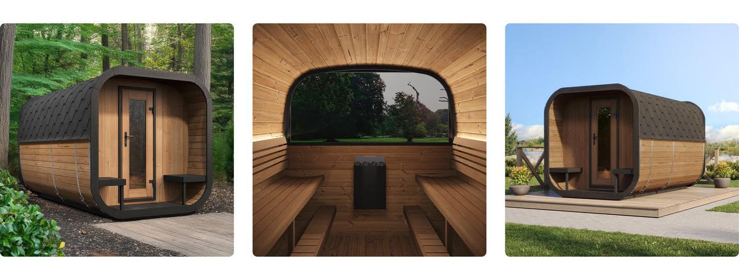 SaunaLife Model CL12GCP Cube-Series Outdoor Home Sauna Suite Kit