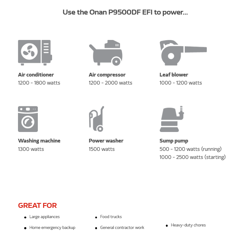 Cummins Onan P9500DF EFI Portable Generator