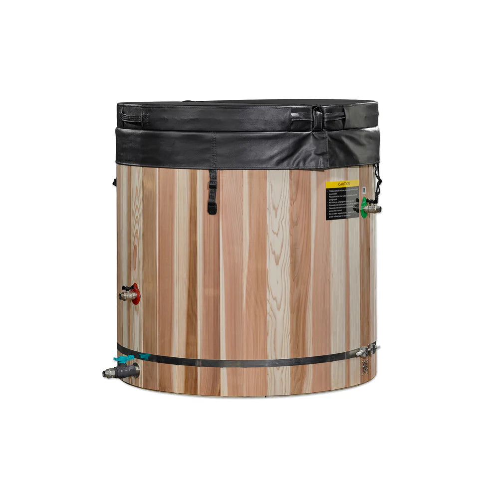 Golden Designs Saunas DCT Barrel - 304 Stainless Steel with Pacific Cedar Exterior-DCT-B-042-SSPC-34