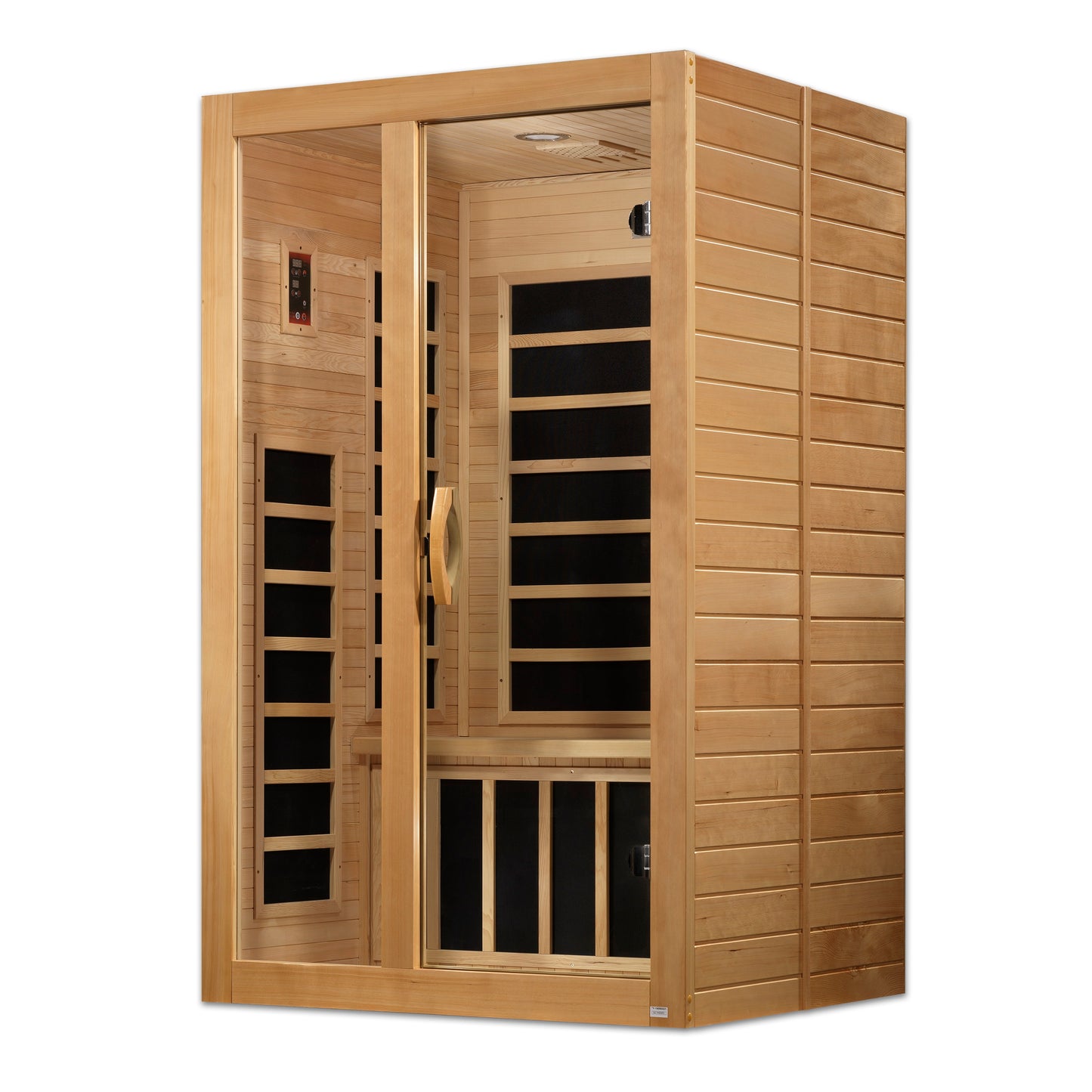 Golden Designs Saunas Dynamic Santiago 2-Person Full Spectrum Near Zero EMF (Under 3MG) FAR Infrared Sauna (Canadian Hemlock)-DYN-6209-03 FS