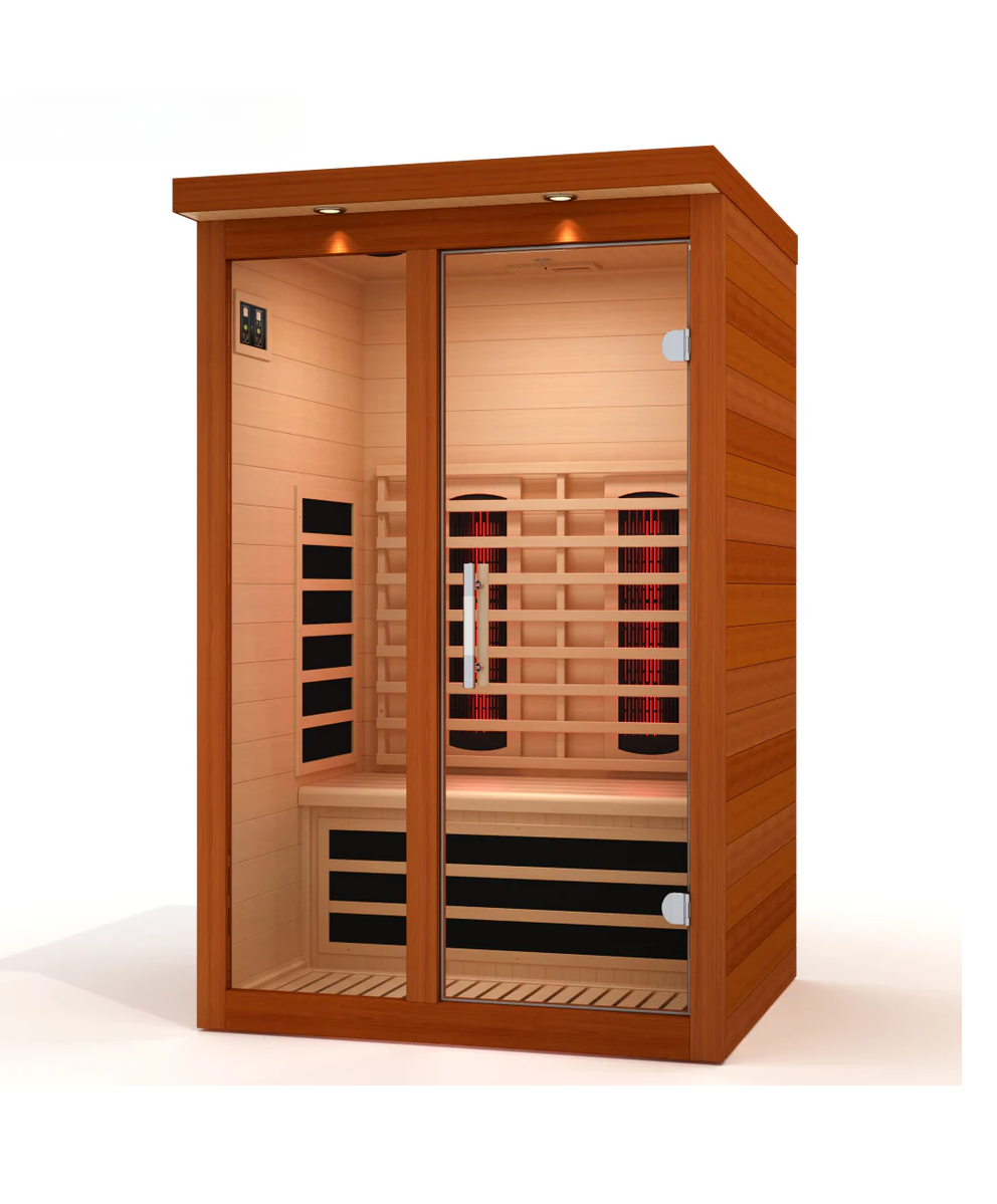 Golden Designs Saunas Dynamic Llumeneres 2-Person Full Spectrum Near Zero EMF (Under 3MG) FAR Infrared Sauna (Canadian Hemlock)-DYN-6215-03 FS