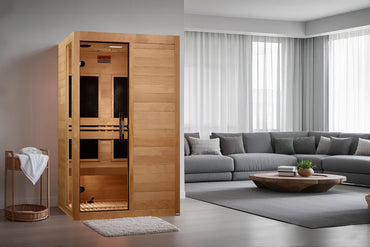 Golden Designs Saunas Dynamic Lucca Elite 2-person Ultra Low EMF (Between 3-5MG) FAR Infrared Sauna (Canadian Hemlock)-DYN-6215-05 Elite