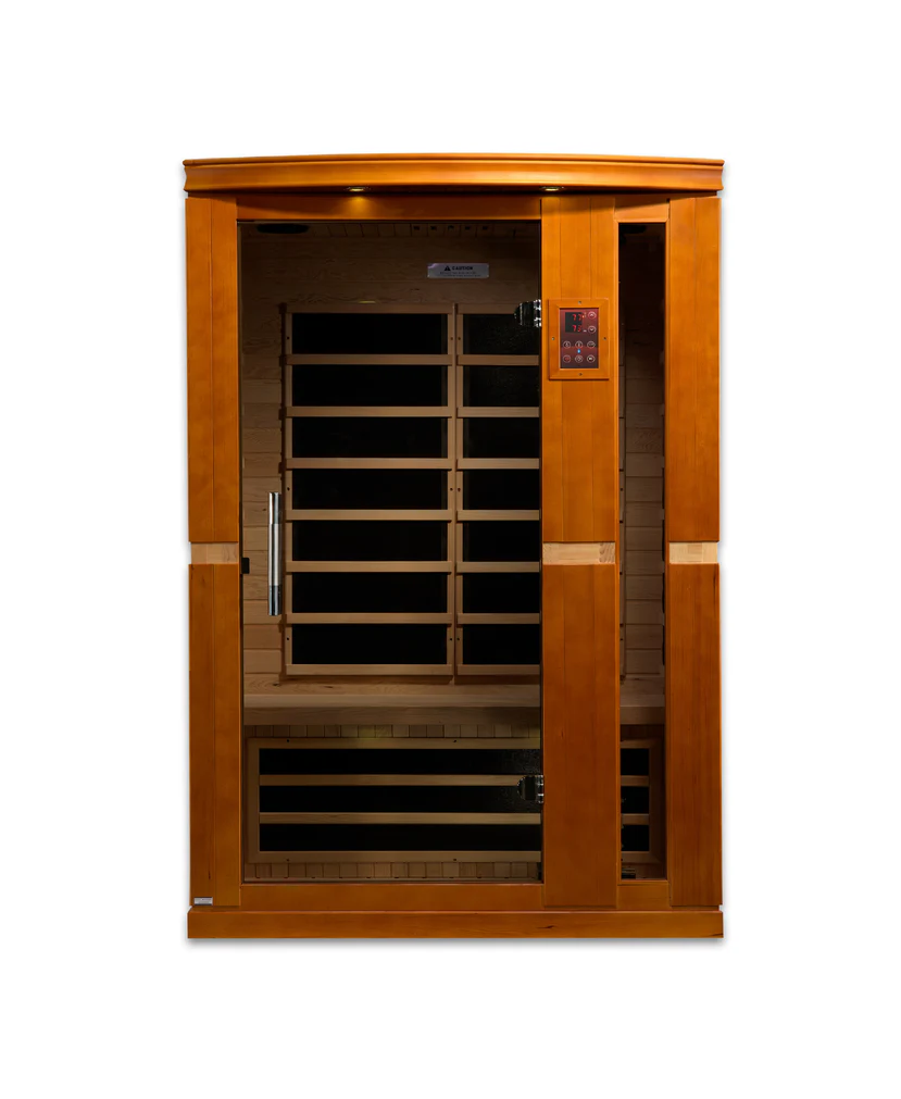 Golden Designs Saunas Dynamic Vittoria 2-person Low EMF (Between 5-10MG) FAR Infrared Sauna (Canadian Hemlock)-DYN-6220-01