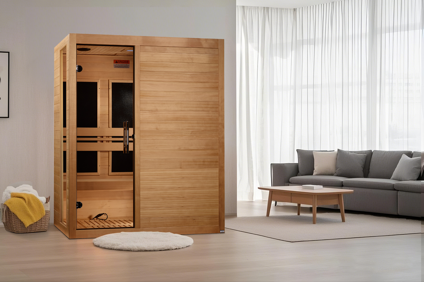 Golden Designs Saunas Dynamic Toscana 3-person Low EMF (Between 5-10MG) FAR Infrared Sauna (Canadian Hemlock)-DYN-6315-05