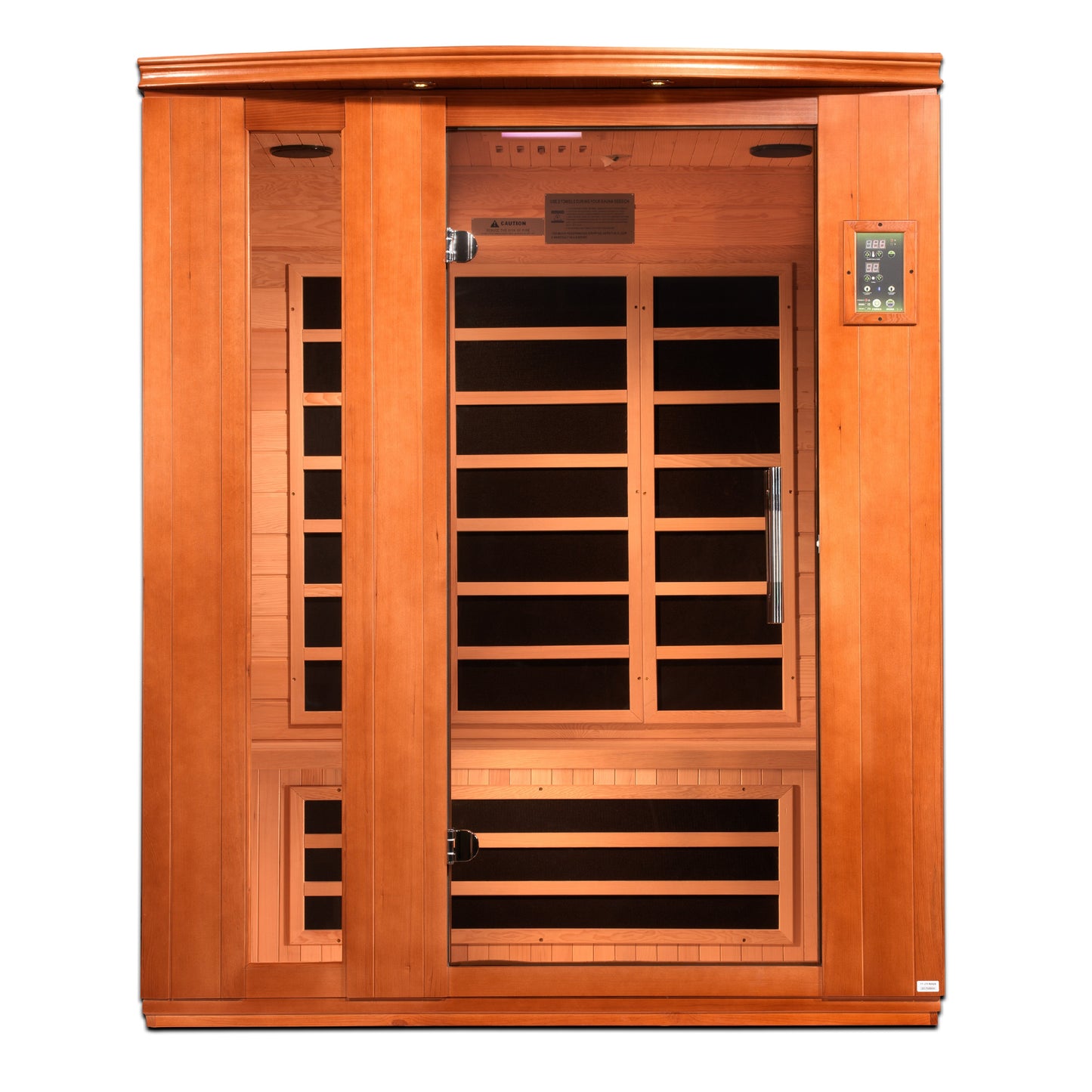 Golden Designs Saunas Dynamic Lugano 3-person Low EMF (Between 5-10MG) FAR Infrared Sauna (Canadian Hemlock)-DYN-6336-02