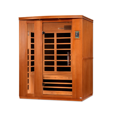 Golden Designs Saunas Dynamic Lugano 3-person Low EMF (Between 5-10MG) FAR Infrared Sauna (Canadian Hemlock)-DYN-6336-02