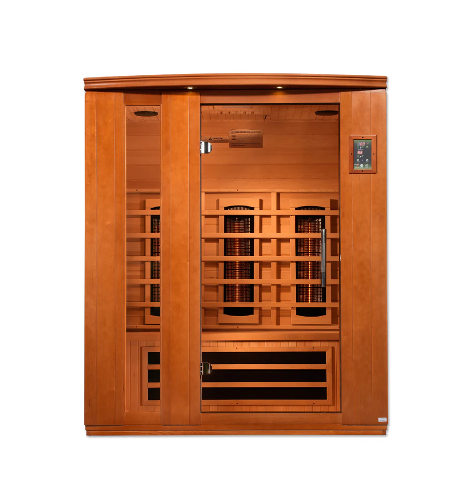 Golden Designs Saunas Dynamic Lugano 3-Person Full Spectrum Near Zero EMF (Under 3MG) FAR Infrared Sauna (Canadian Hemlock)-DYN-6336-03 FS