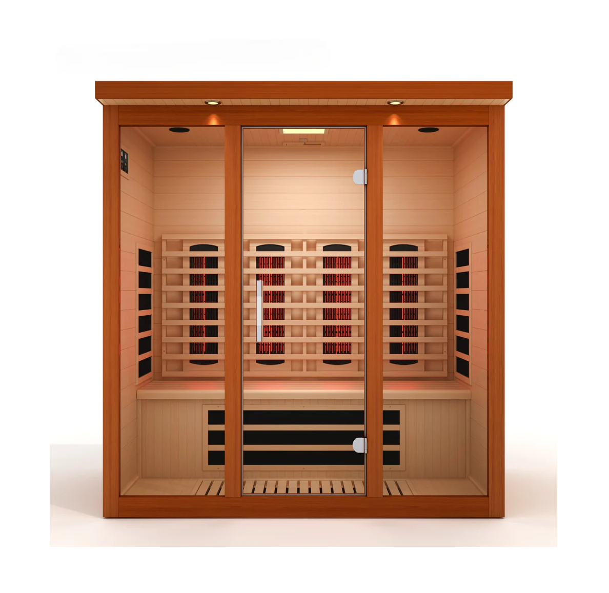 Golden Designs Saunas Dynamic Vila Grande 4-Person Full Spectrum Near Zero EMF (Under 3MG) FAR Infrared Sauna (Canadian Hemlock)-DYN-6415-03 FS