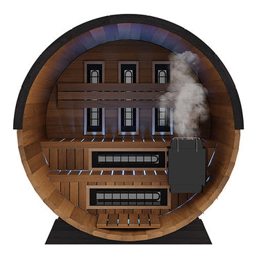 Finnmark FD-6 Cedar Combination Barrel Sauna – 6x6 Outdoor Infrared & Traditional