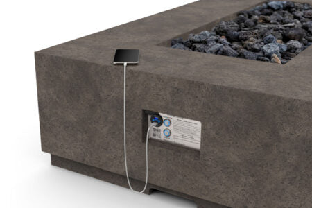 American Fyre Designs Iron Saddle Natural Gas-Fueled Firetable w/ Fyrestarter Bluetooth Control - 580-DB-11-H7NC