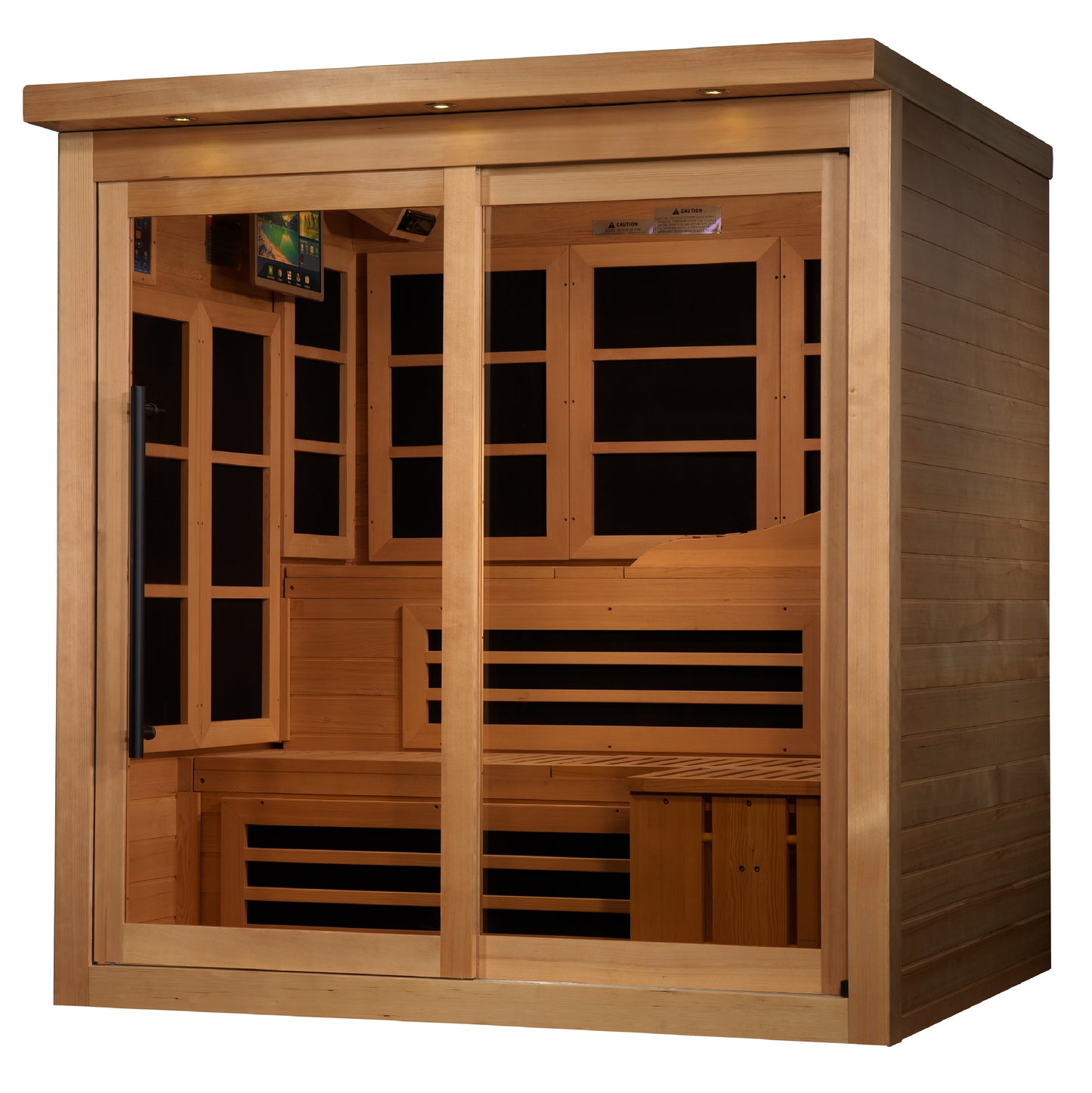 Golden Designs Saunas Dynamic 6-person Ultra Low EMF (Between 3-5MG) FAR Infrared Sauna (Canadian Hemlock)-DYN-6996-02 Elite