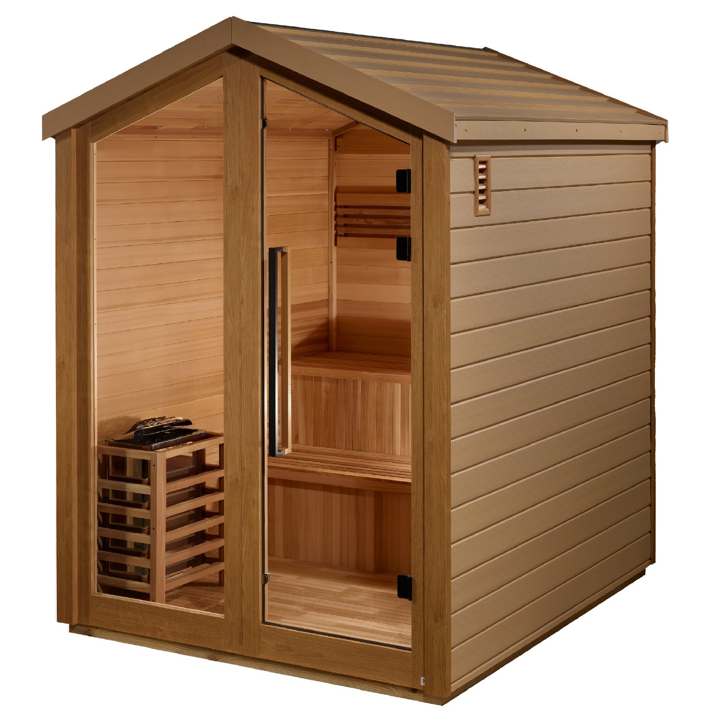Golden Designs Saunas Golden Designs Savonlinna 3 Person Outdoor Traditional Sauna (GDI-8503-03) - 2 Tone-GDI-8503-03