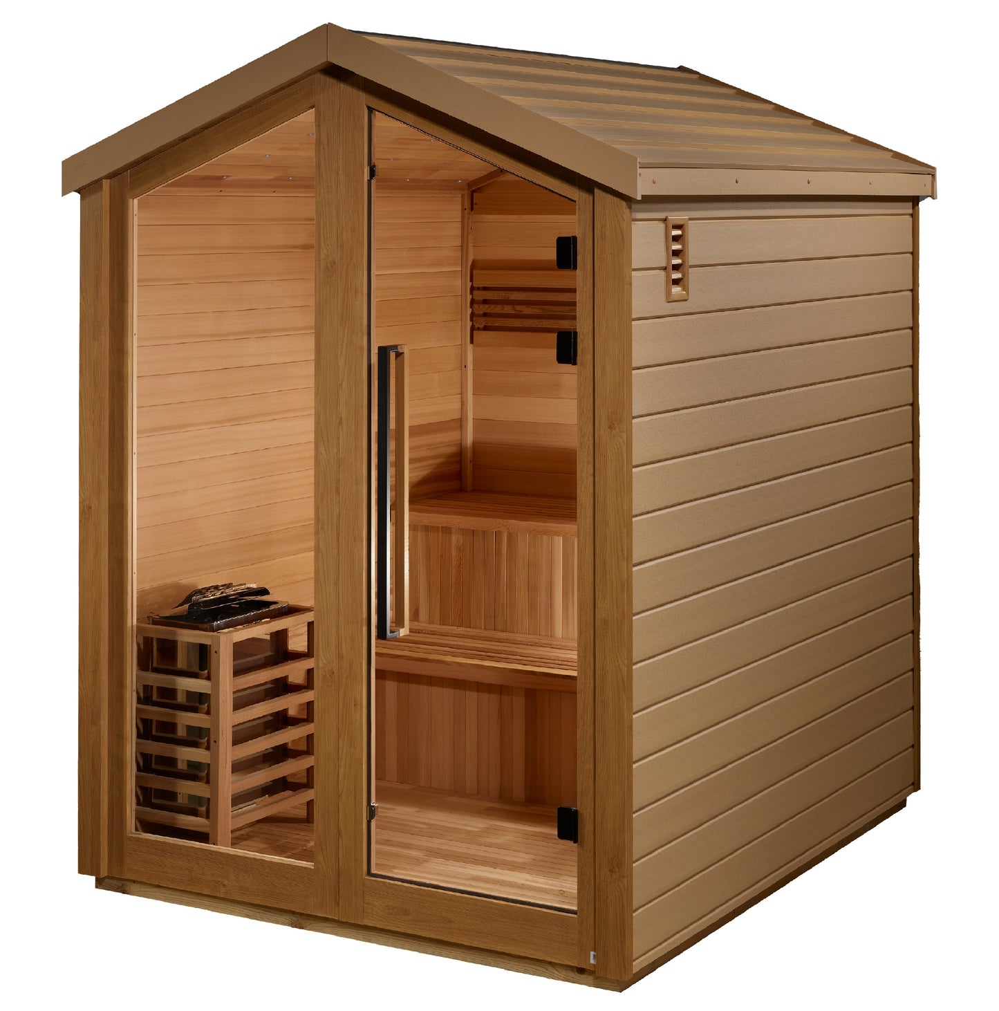 Golden Designs Saunas Golden Designs Kaarina 6 Person Outdoor Traditional Sauna (GDI-8506-03) - 2 Tone-GDI-8506-03