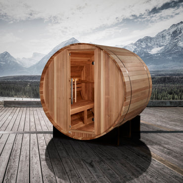 Golden Designs Saunas Golden Designs "St. Moritz" 2 Person Barrel Traditional Sauna - Pacific Cedar - GDI-B002-01