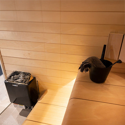 Harvia KIP Series 6kW Sauna Heater, Built-In Controls, Black