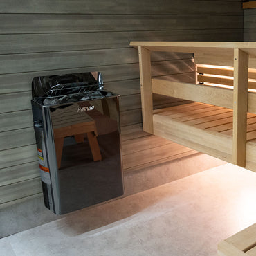Harvia The Wall Series, 6kW, Black Stainless Steel Sauna Heater, 240V 1PH