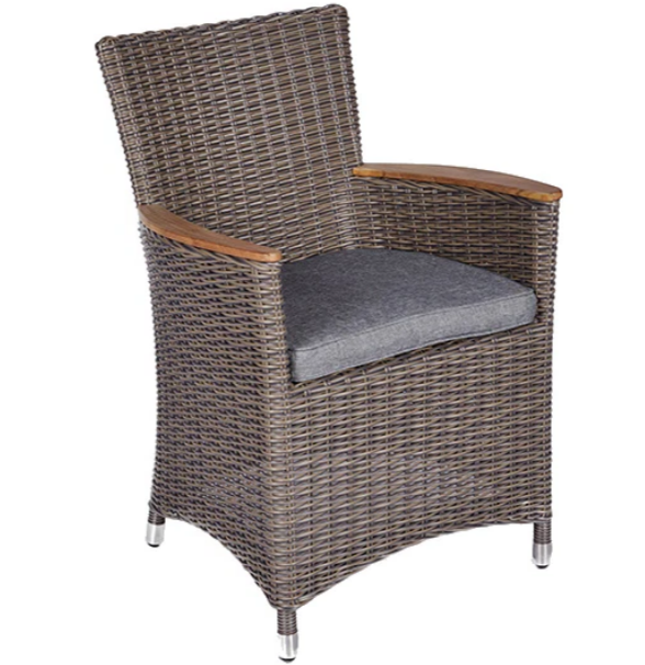 Royal Teak Collection Helena Chair Gray / Gray Cushion - HEFWGR