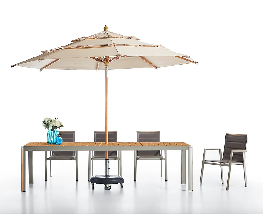 Higold Geneva 8-Top XL Umbrella Dining Set - Latte - 203160