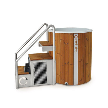 Icetubs IceBarrel XL Cold Plunge Immersion Tub – Thermowood & Stainless Steel – 63"W x 41"D x 47"H