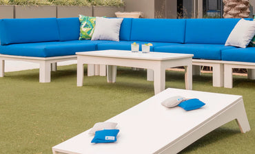 Ledge Lounger Mainstay Rectangular Coffee Table (Available in 8 Resin Colors) - LL-MS-CT-RT-WH