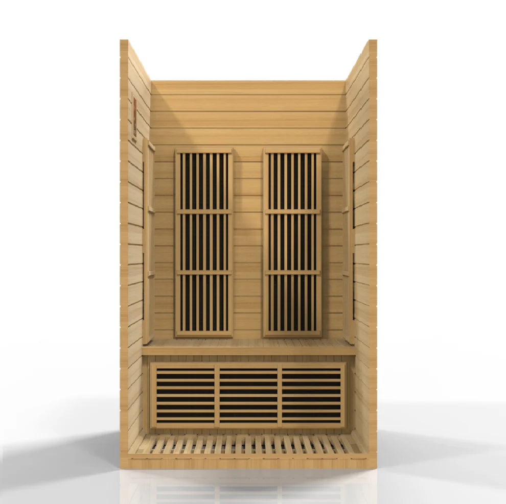 Golden Designs Saunas Maxxus Seattle 2-Person Low EMF (Between 5-10 MG) FAR Infrared Sauna (Canadian Hemlock)-MX-J206-01