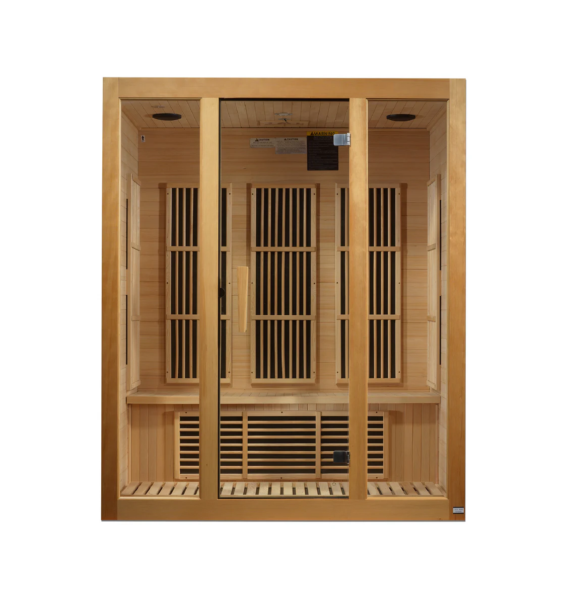 Golden Designs Saunas Maxxus Bellevue 3-Person Low EMF (Between 5-10 MG) FAR Infrared Sauna (Canadian Hemlock)-MX-J306-01