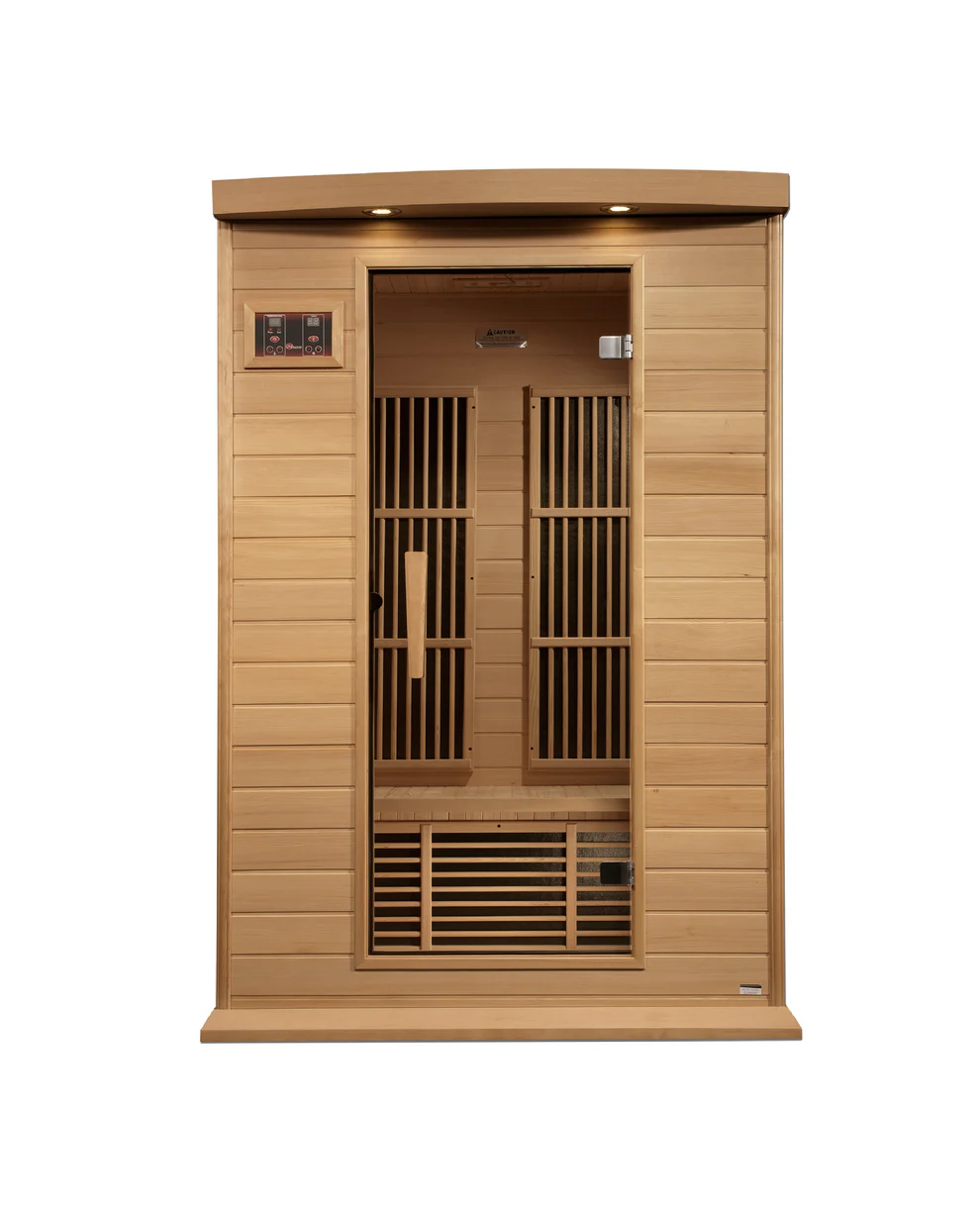 Golden Designs Saunas Maxxus 2-Person Low EMF (Between 5-10 MG) FAR Infrared Sauna (Canadian Hemlock)-MX-K206-01