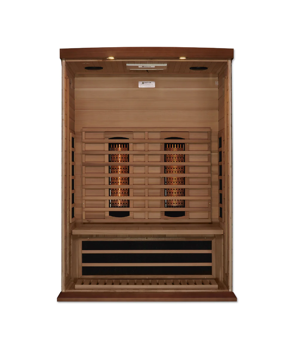 Golden Designs Saunas Maxxus 2-Person Full Spectrum Near Zero EMF (Under 3MG) FAR Infrared Sauna (Canadian Red Cedar)-MX-M206-01-FS CED