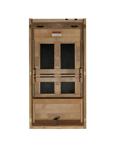 Golden Designs Saunas Maxxus S-Line Yoga 1-Person Ultra Low EMF (Between 5-10MG) FAR Infrared Sauna (Canadian Hemlock)-MX-S106-01