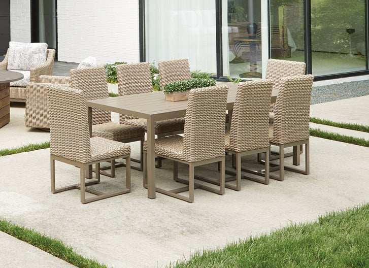 Lloyd Flanders Milan 87" Rectangular Umbrella Dining Table - 475086