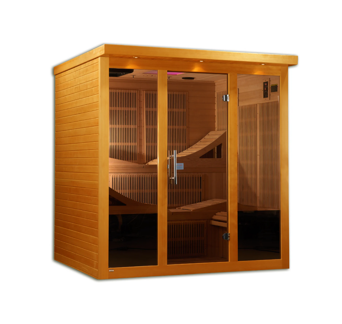 Golden Designs Saunas Dynamic Monaco Elite 6-person Ultra Low EMF (Between 3-5MG) FAR Infrared Sauna (Canadian Hemlock)-DYN-6996-01 Elite