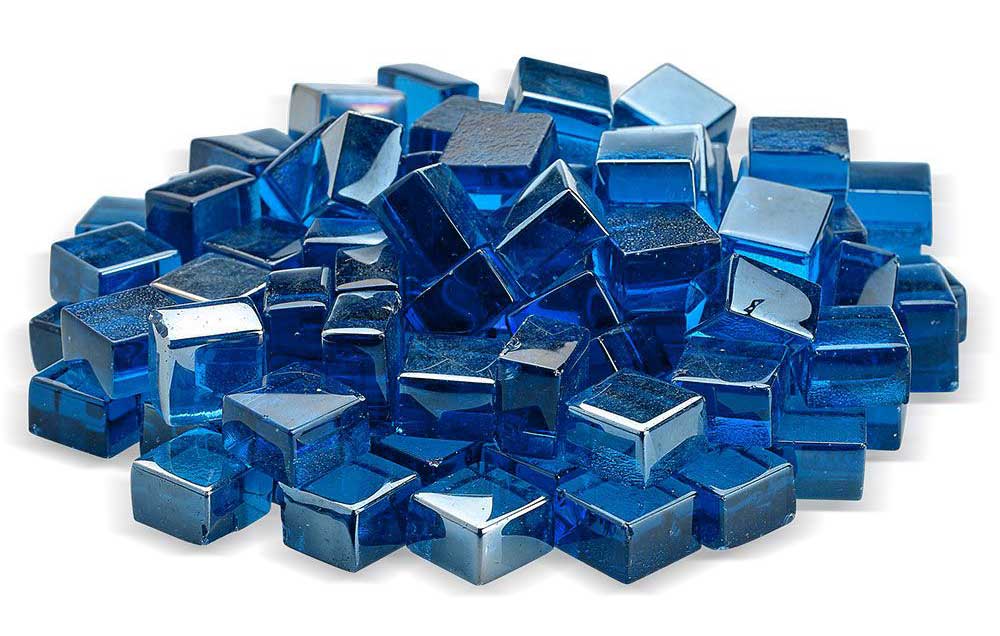 Warming Trends Pacific Blue 1/2" Luster Fire Glass Cubes