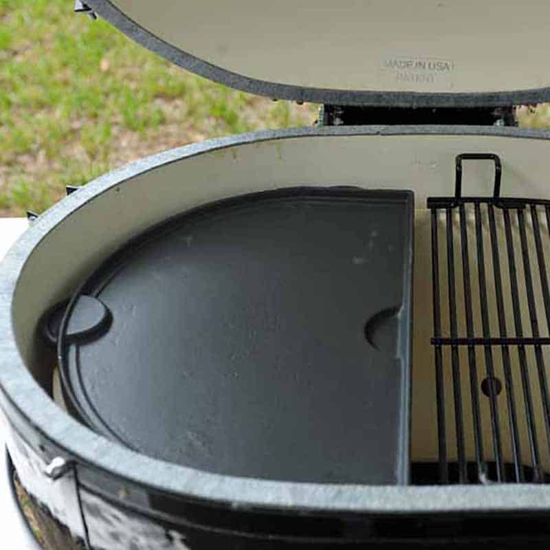 Primo Ceramic Grills Half-Moon Cast Iron Griddle, Compatible w/ Junior Charcoal Grill - PG00362