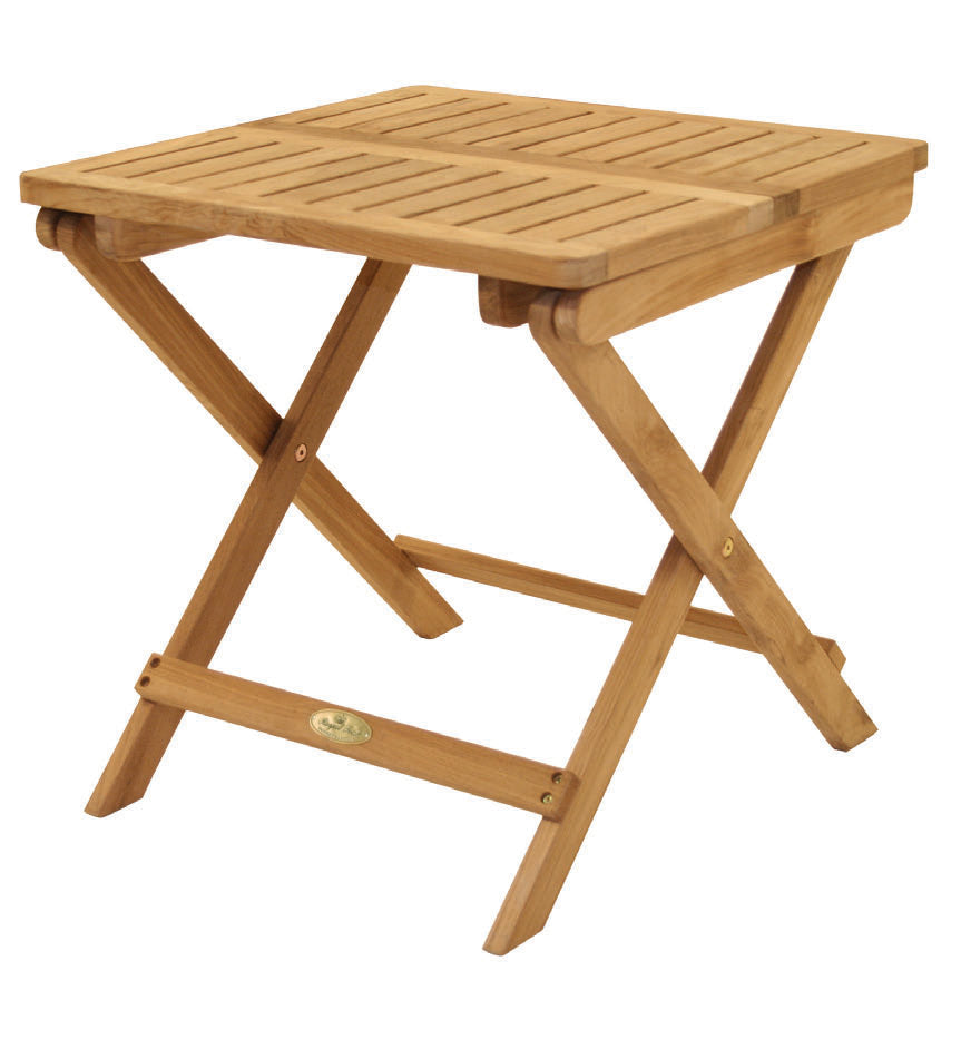 Wooden folding table on a white background