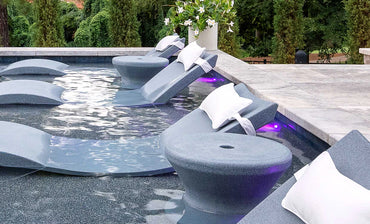 Ledge Lounger Signature Standard Side Table w/ Umbrella Hole (Available in 8 Resin Colors / In-Ground Sleeve Required) - LL-SG-ST-14H-FS