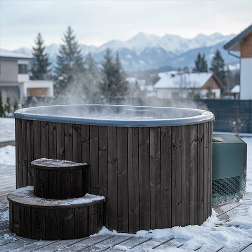 SaunaLife Model S2BC – 2-Person Immersion Tub with Black Chiller & Heater