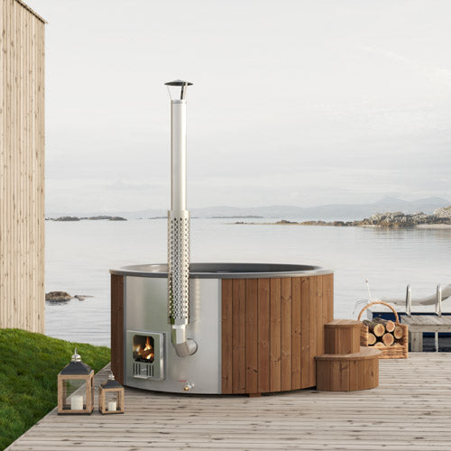 SaunaLife Model S6N SOAK-Series Wood-Burning Hot Tub, Natural